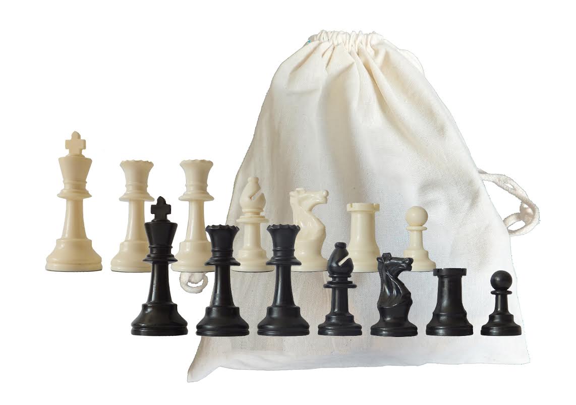 Schachfiguren Kunststoff schwarz/weiß, Königshöhe 97 mm