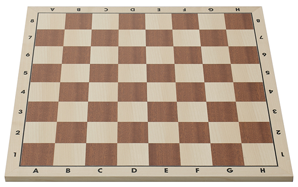 Turnierschachbrett mit Randbeschriftung, FIDE-Norm, Feldgröße 58 mm