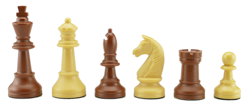 Figuren-braun-beige Schachfiguren Kunststoff beige/braun, Königshöhe 93 mm