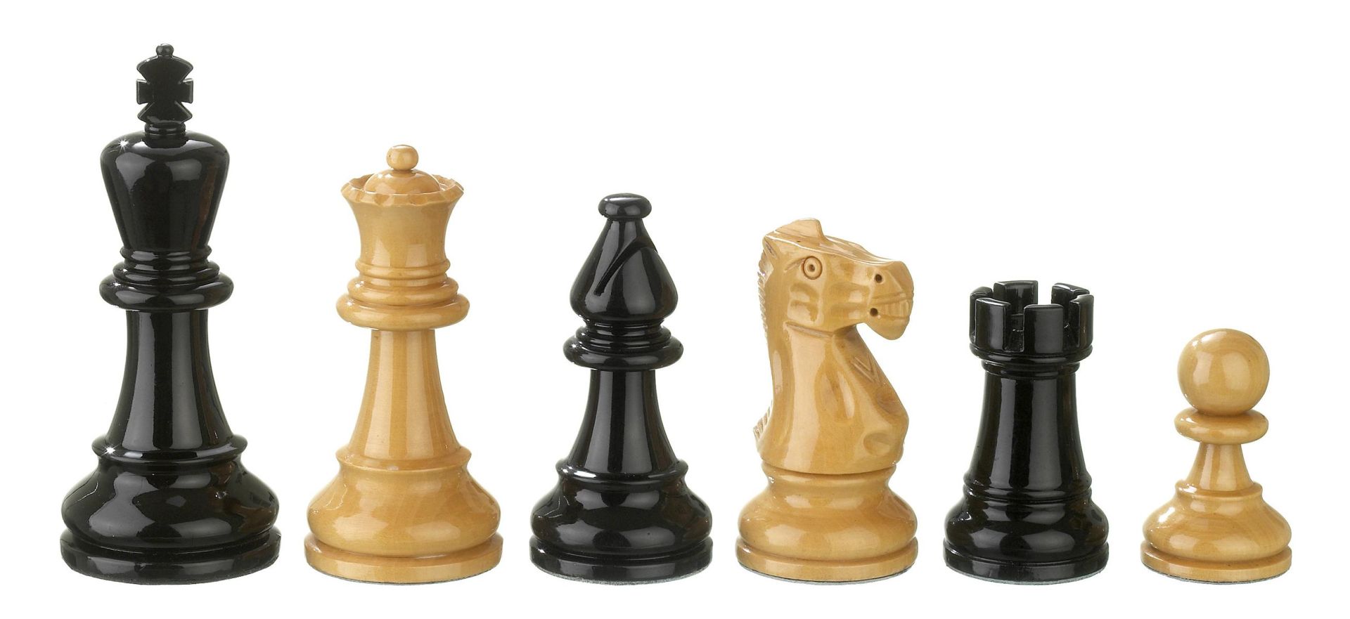Schachfiguren Nero, schwarz/natur, Königshöhe 95 mm, Holzbox Schachfiguren Nero, schwarz/natur, Königshöhe 95 mm, Holzbox