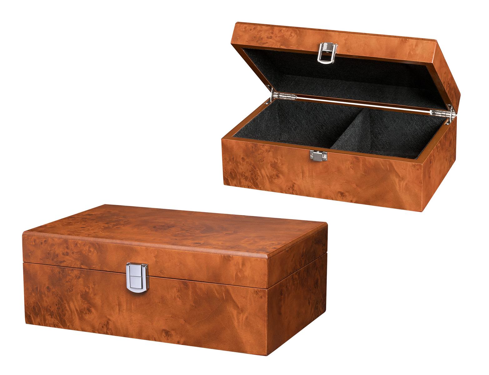 Schachfigurenbox Wurzelholzdesign groß 240/155/115 mm Kiste, Holz, Postfach, Kiste, Schatz, Holz
