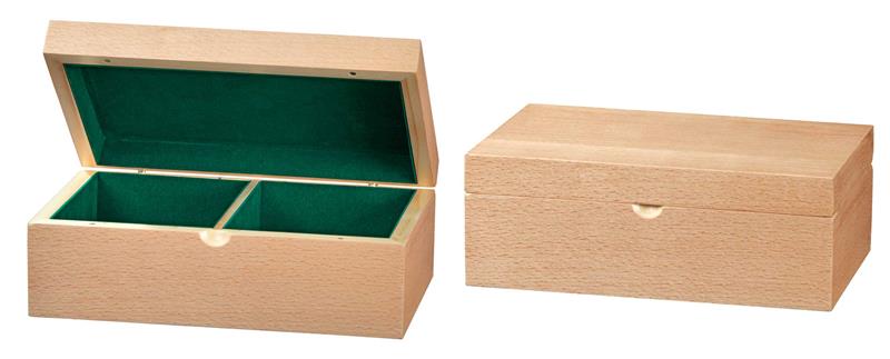 Schachfigurenbox-Buche-4634 Schachfigurenbox Buche 225/142/83 mm, Filz mit Magnetverschluss