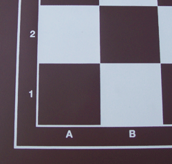 Schachplane aus Kunststoff, Feldgröße 55 mm, braun/weiß mit Randbeschriftung, klappbar