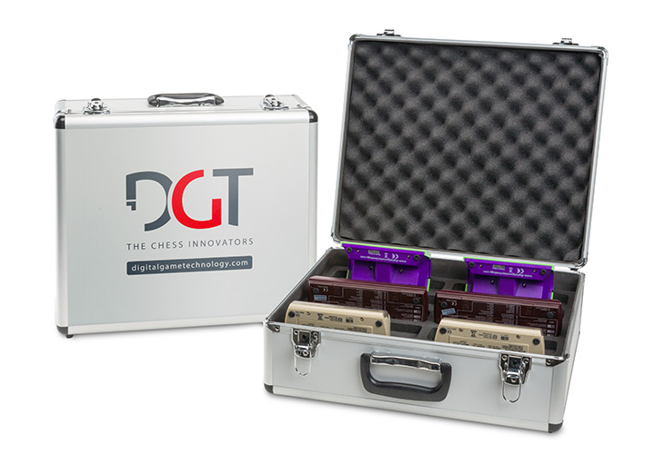10727-Universal-Storage-Case-for-10-DGT-clocks Schachuhrentransportkoffer aus Alu für 10 DGT Uhren